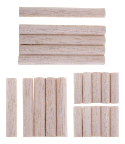 20 Piezas De De Balsa De 15 Mm Sin Terminar, Palos , Varilla