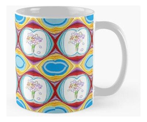 Taza Flores Y Círculos De Diseño Floral, Lindo Diseño Inspir