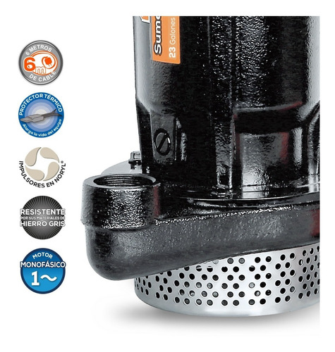 Bomba Evans Sumergible Domestica 3/4hp Negro