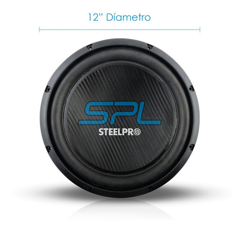 Imagen 3 de 3 de Subwoofer 12 Pulgadas Doble Bobina 1200 Watts Steelpro