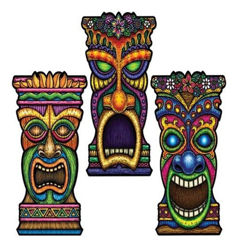 Beistle 55331 24pack Tiki Recortes 22 Pulgadas