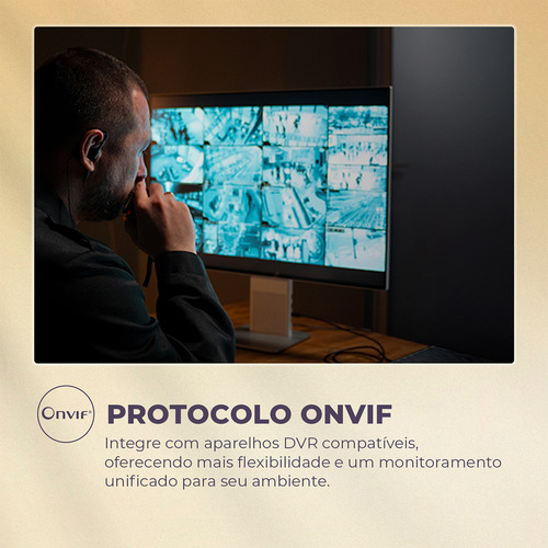 Câmera Inteligente Wifi Ekaza Hd 2k 3mp Onvif Visão Noturna Branco