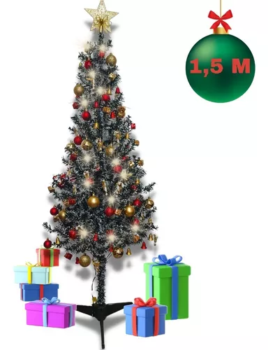 Árvore de Natal grande 150cm 138galho super cheia Luxo Verde Nevada Neve  promoção barata pé plástico