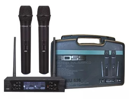 Microfono Inalambrico Ross Mu626 Uhf Doble X2 Mic