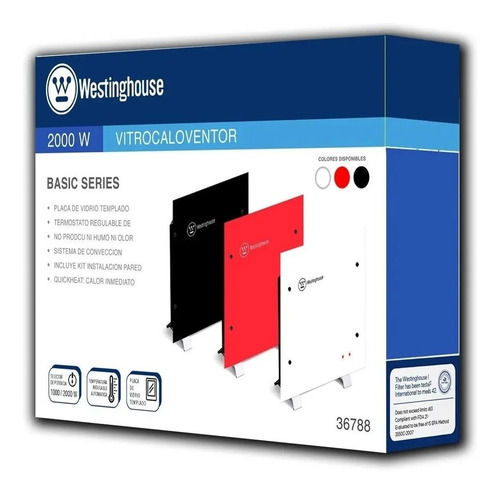 Imagen 4 de 8 de Vitrocalefactor 2000w Panel De Vidrio Templado Westinghouse