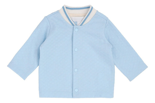 Conjunto Chamarra Y Pantalón Para Bebé Mondo Bambino Azul Cielo , Hueso 6 M