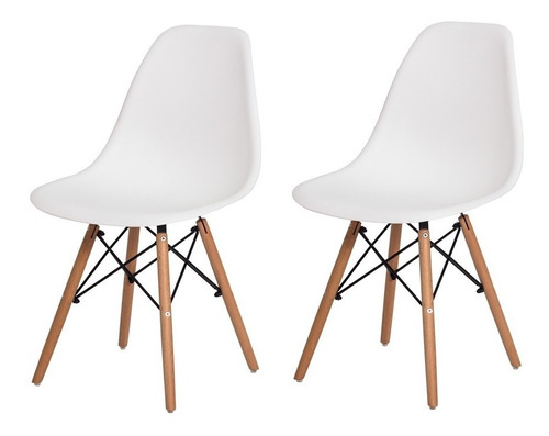 Cadeira de jantar Mobili Loft7 Leda, estrutura de cor  branco, 2 unidades