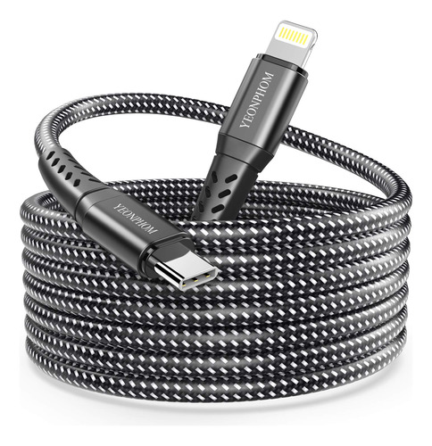 Usb C A Cable Lightning De 10 Pies, Yeonphom Mfi Certificado