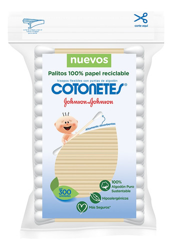 Hisopos Cotonetes Papel Reciclable 300 piezas