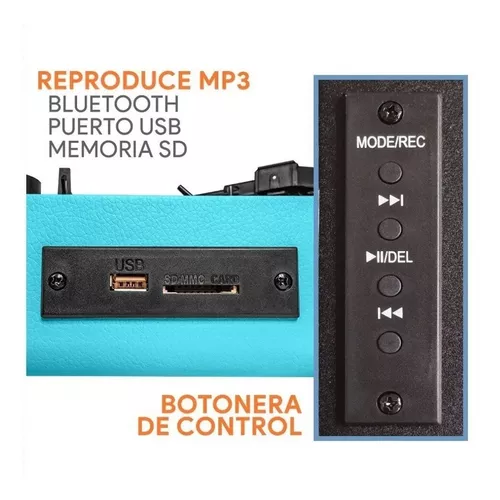 Tocadiscos Bluetooth Graba Vinilo A Usb Wincofon Winco W-406