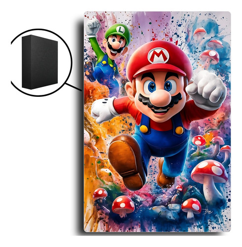 Poster Mario Bros Colorart Metálico + Soporte Magnetic 20x30