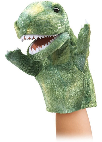 T Rex Pequeña Marioneta De Mano Verde 1 Ea