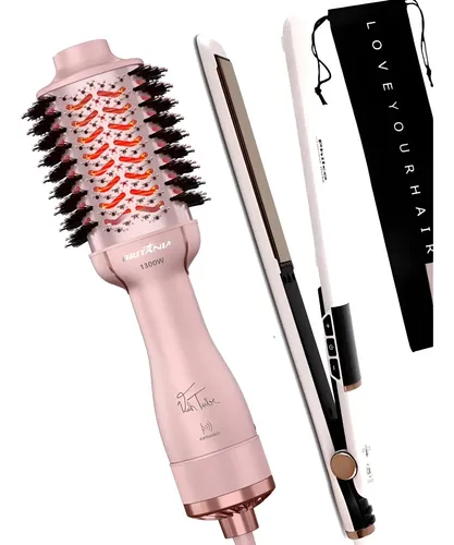 Escova Philco Secadora 4 Em 1 Íons 1300w Chapinha Titanium