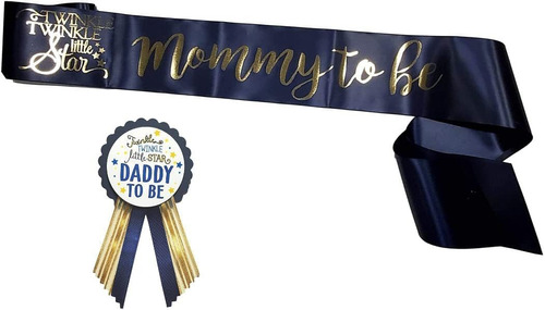  E         Mommy Sash  Daddy To Be Pin Set De Regalo Az...