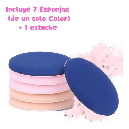 Kit Esponja Puff Para Aplicar Maquillaje Polvo Estuche 7pz