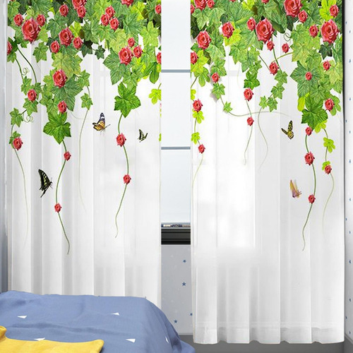 2 Cortinas De Ventana De Cortina Transparente 107cmx213cm