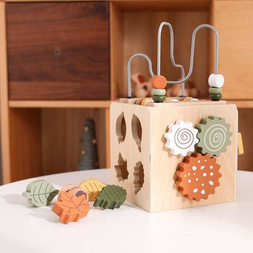 Cubo De Actividad De Madera Juguetes Cuentas Juguetes Para