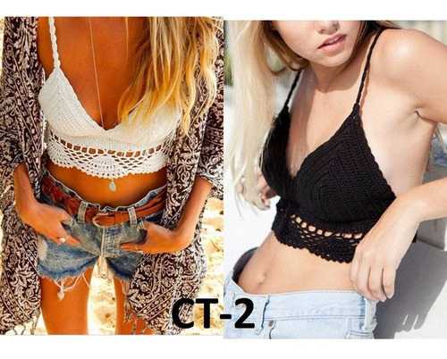 Traje De Baño Crop Top Tejidos Short Faldas Vestidos