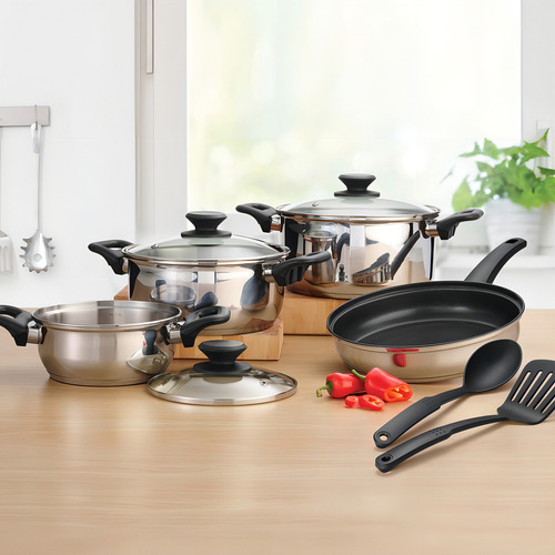 Batería De Cocina Tramontina Primaware 9 Piezas Acero