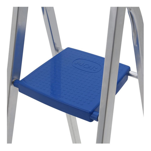 Escalera De Aluminio Tijera 7 Escalones Mor Plegable 5105 Base Antideslizante, Traba De Seguridad. Ultimo Escalon Como Plataforma Y Soporte De Aluminio Para Sujetarse