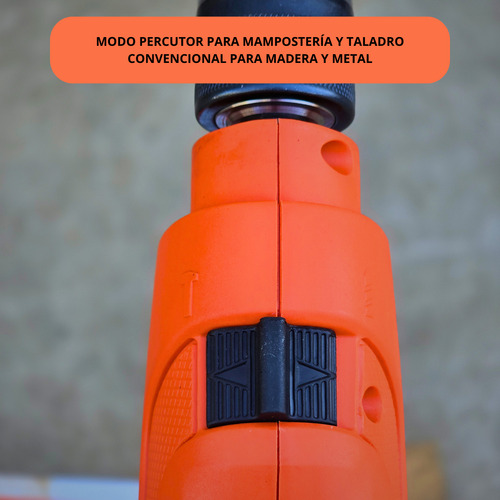 Taladro B+d Hd555 13mm C/percusión 550w Hogar Y Taller Naranja 50 Hz