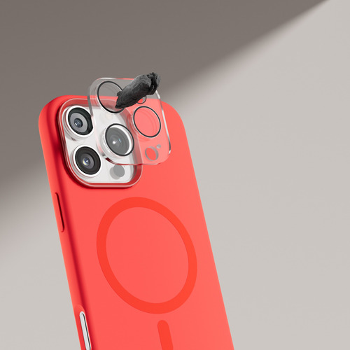 Kit Funda Para Iphone Magsafe + Mica Pantalla + Mica Camara Rojo Iphone 16 Pro Max