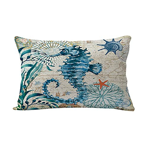 2pack Beach/coastal Throw Pillow Covers Sea Turtle/sea ...