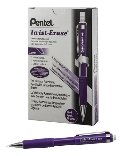 Pentel Twist-erase Iii - Portaminas, 12 Unidades, 0,7 Mm