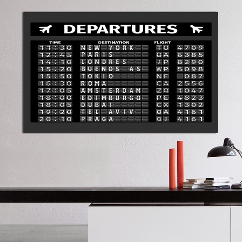 Cuadros Decorativos Tablero Aeropuerto Departures (60x40 Cm)