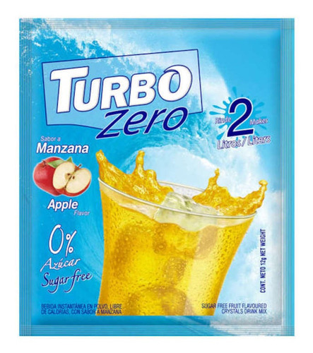 10 Sobres Jugo Refresco En Polvo Turbo Zero Azúcar Pomelo
