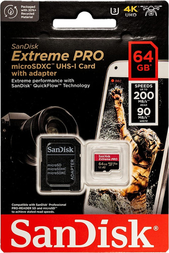 Tarjeta De Memoria Sandisk Sdsqxcu-064g-gn6ma Extreme Pro