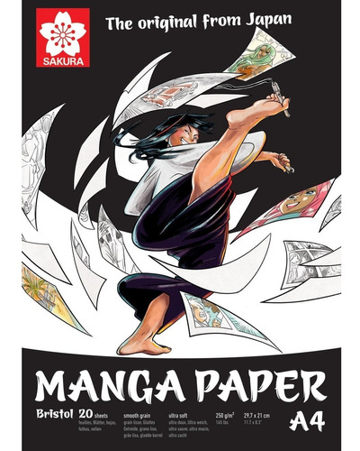Block Sakura Manga Paper A4 20h. 250g 8484 Microcentro