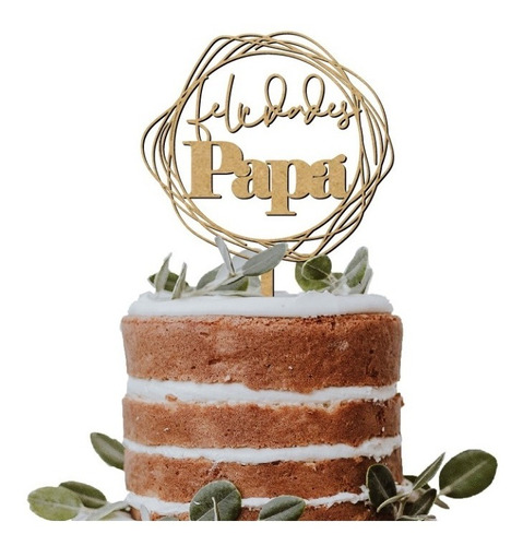 Imagen 1 de 1 de Cake Topper Adorno Para Pastel Día Del Padre Felicidades