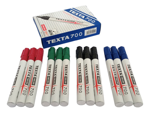 Kit 12 Canetas Texta 700 Marcador De Pele Cirúrgico - Cores