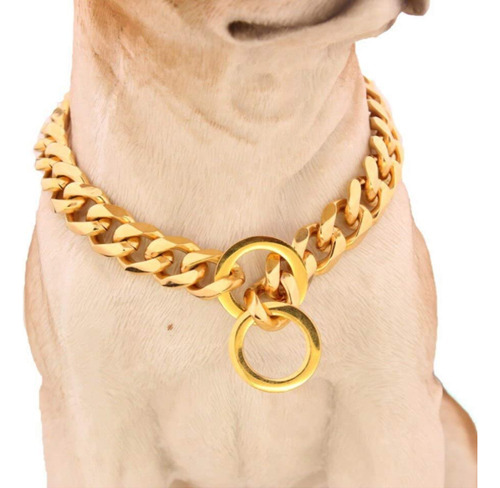 Collar De Cadena De Perro Pitbull De Acero Inoxidable C