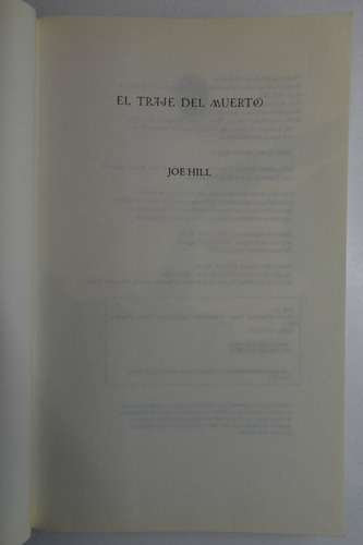 El Traje Del Muerto Joe Hill (joseph Hillstrom King ) C156 (Usado)