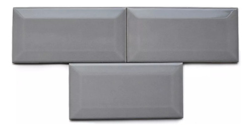 Azulejo Subway Baño Pared Cocina 7,5 X 15cm Gris 