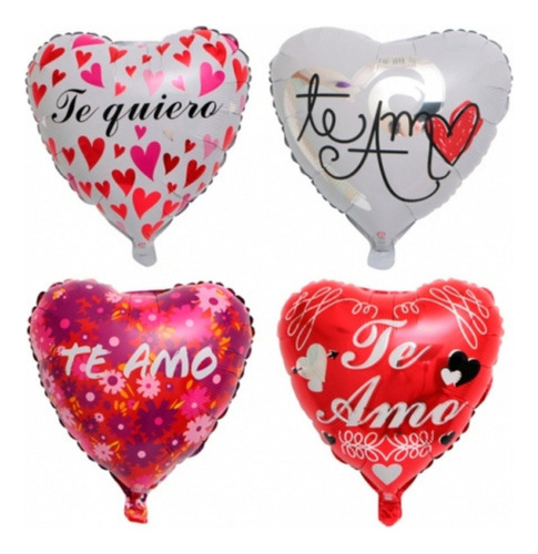 Pack 12 Unidades De Globos De San Valentín 45 Cm Con Varilla