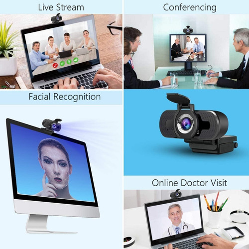 Webcam Cámara Computadora 1080p Usb Con Micrófono Y Tripie