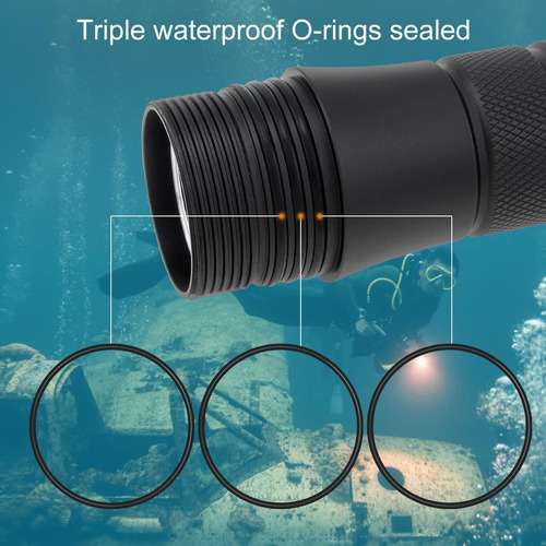 Linterna De Buceo Led Xm-l2 De 1000 Lúmenes Impermeable Hast
