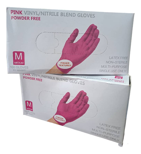 Guantes De Examen Nitrilo Fucsia Talla M