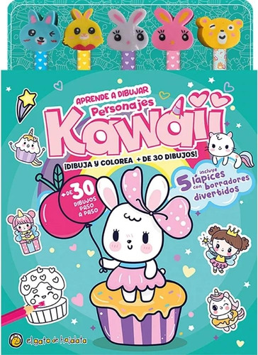 Libro Personajes Kawai Dibuja Y Colorea