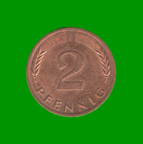Moneda De Alemania 2 Pfennig, Año 1978 ( F ), Estado Usada.-
