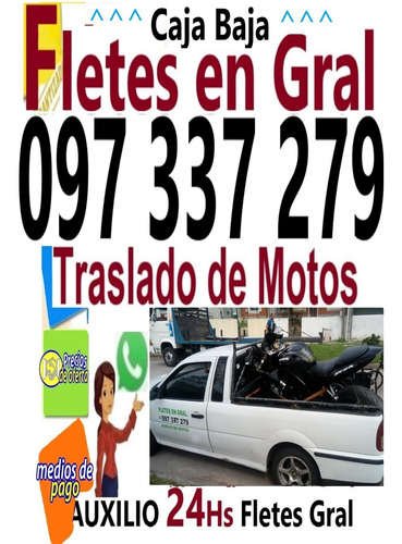 Imagen 1 de 10 de Auxilio Traslado De Motos 24hs Caja Baja Transporte Y Fletes