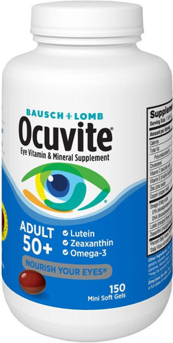 150gels Vitaminas Lutein Om3 Zeax /p Ojos Ocuvite Adulto 50+ Sabor Sin Sabor