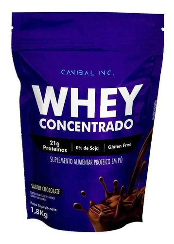 Whey Protein Concentrado Gods Whey 1,8kg Canibal Chocolate