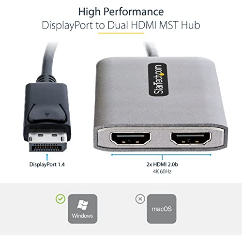 Startech.com Concentrador Dp A Hdmi Mst Dual - Dual Hdmi 4k