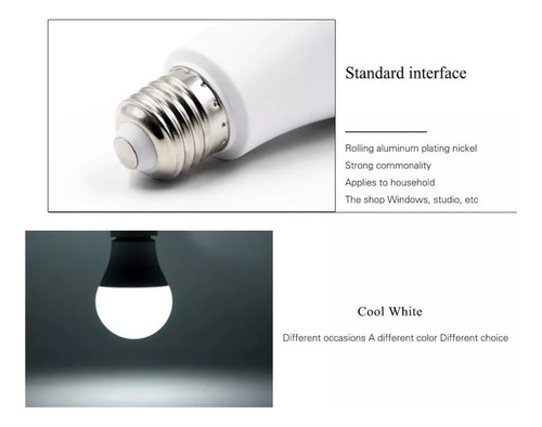 X10 Bombilla Ampolleta Led 12w E27 Ahorro Energía Luz Fria