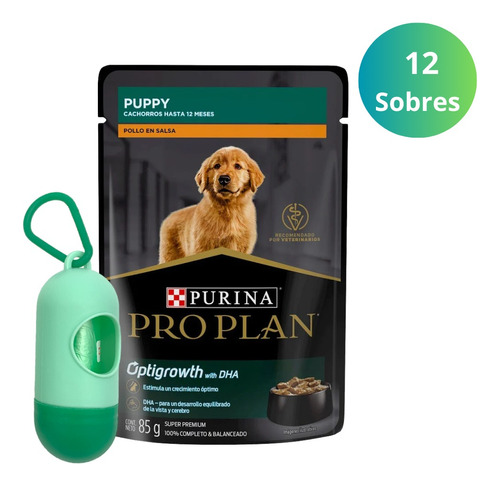 Paquete Pro Plan 12 Pouches Perro Cachorro 85gr + Regalo