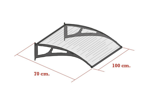 Imagen 3 de 10 de Alero Para Puertas Y Ventanas 100 X 70 Cm
